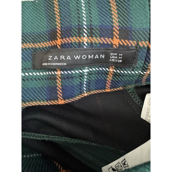 Zara Green Plaid Pencil Skirt Medium - Picture 5 of 5